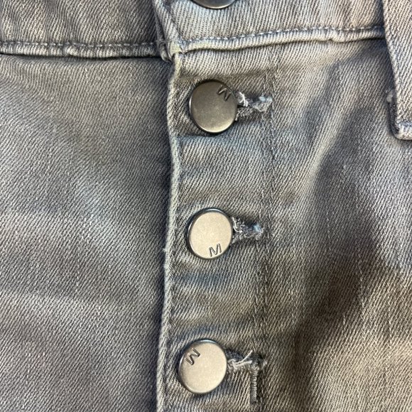 Mossimo Womens Exposed 4 Button Fly Power Stretch Sz 8/29 Gray High Rise Raw Hem - Picture 3 of 6